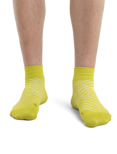 Icebreaker Run+ Ultralight Mini Socks - Men's Bio Lime/Loden Small
