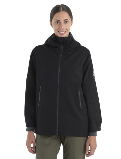 Icebreaker Shell+ Peak Hooded Jacket - Women's Black Large