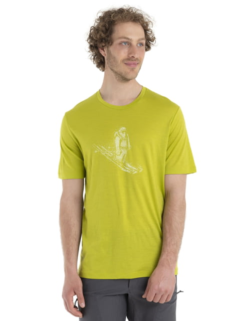 Icebreaker Tech Lite II Short Sleeve Skiing Yeti T-Shirt - Men's Bio Lime Large