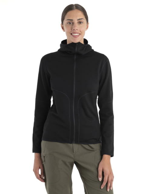 Icebreaker Women Merino 560 Realfleece Elemental LS Zip Hoodie Black M