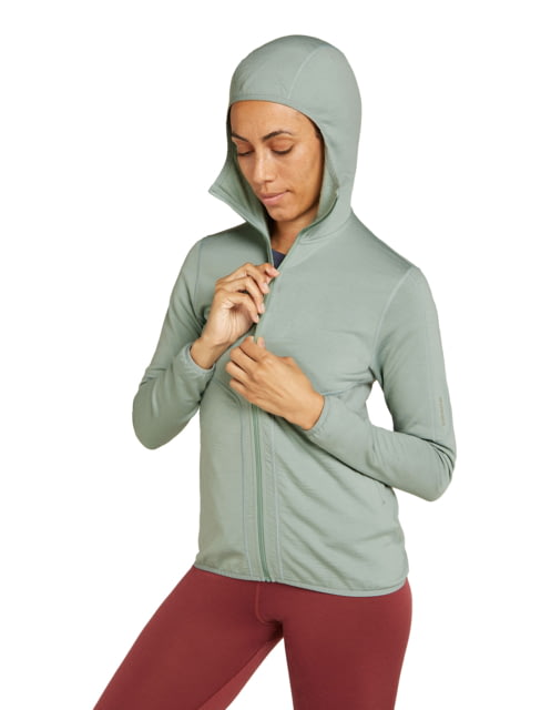 Icebreaker Women Merino 560 Realfleece Elemental LS Zip Hoodie Moss L