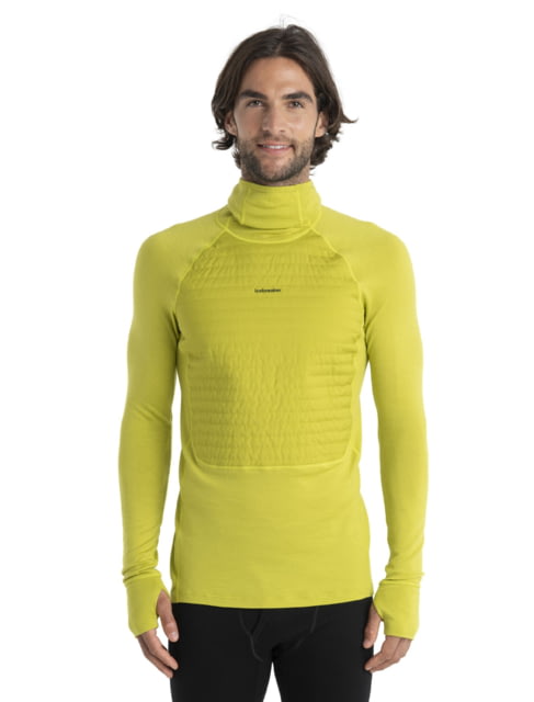 Icebreaker ZoneKnit Insulated Long Sleeve Thermal Hoodie - Men's Bio Lime Small