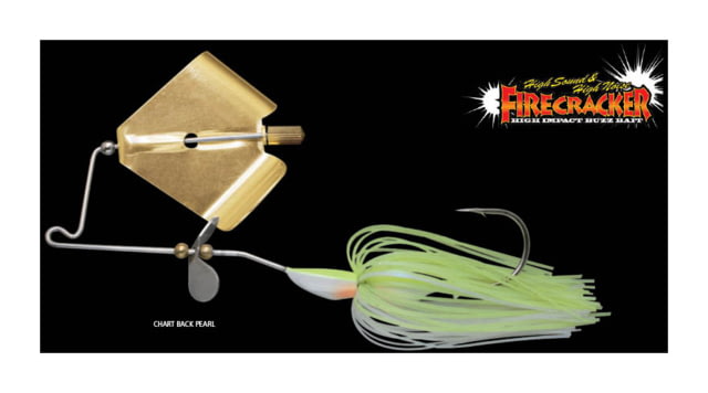 Jackall Lures Firecracker Buzz Bait Round Bend Fishing Hook 1/2oz 1 Piece Chartreuse Back Pearl