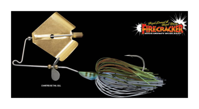 Jackall Lures Firecracker Buzz Bait Round Bend Fishing Hook 1/2oz 1 Piece Chartreuse Tail Gill