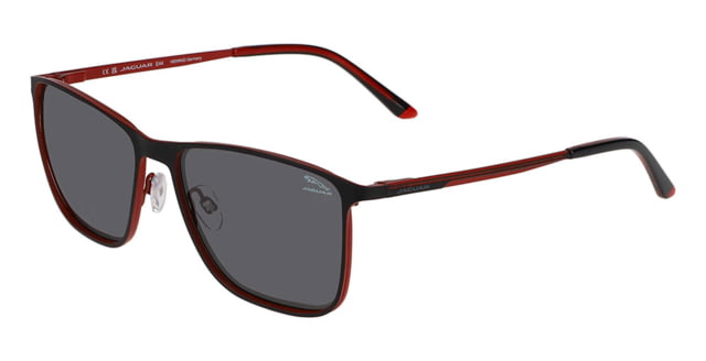Jaguar 37506 Sunglasses Black-Red Frame Polarized Lens 58-16-145