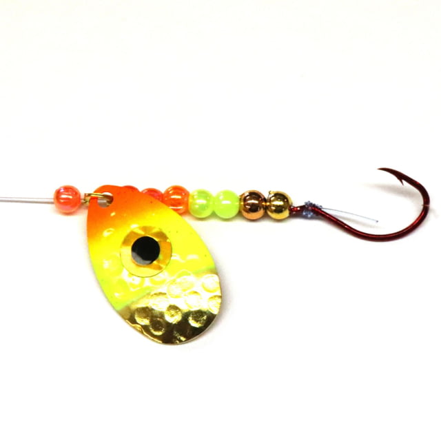JB Lures Hot Flash Spinner Rig #3I-#4 Hook Hammered Gold/Chartreuse/Orange