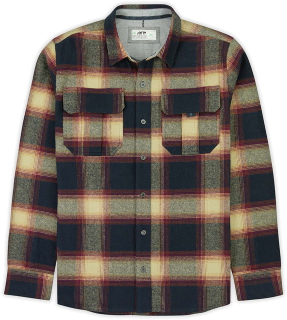 Jetty Men's Arbor Mid-Weight Flannel Twill Shirt Navy Extra Large