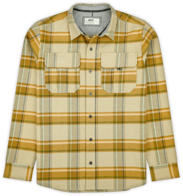 Jetty Men's Arbor Mid-Weight Flannel Twill Shirt Tan Small