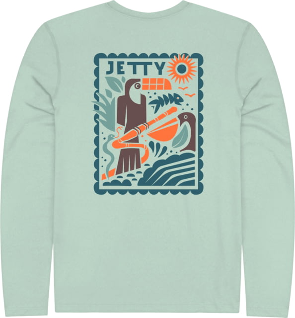 Jetty Toucan Uv Long Sleeve Tee - Mens Mint Eztra Large