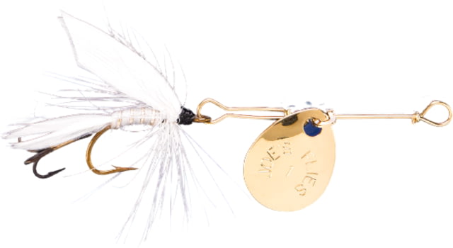 Joe's Flies Short Striker Classic In-Line Spinner Fly Sz 10 White Miller