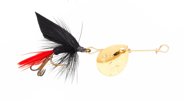 Joe's Flies Short Striker Classic In-Line Spinner Fly Sz 8 Black Prince
