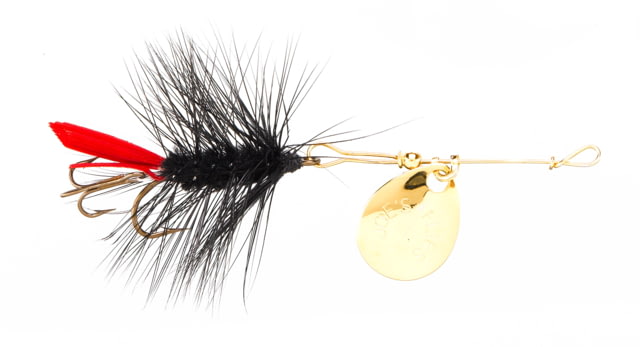 Joe's Flies Short Striker Classic In-Line Spinner Fly Sz 8 Black Woolly Worm