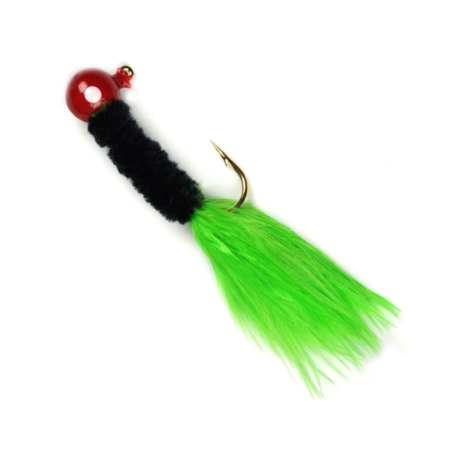 Johnson Beetle Bou Hard Bait Marabou Jig 1/16 oz 2in / 5cm Hook Size 1 10 Hooks Red/Black/Chartreuse