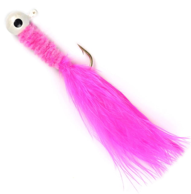 Johnson Johnson Beetle Bou Hard Bait Marabou Jig 1/16 oz 2in / 5cm Hook Size 1 10 Hooks White/Pink/Pink