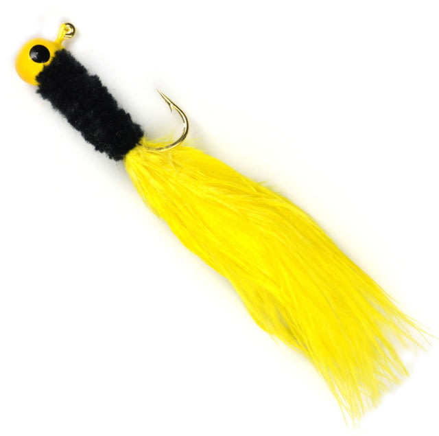 Johnson Johnson Beetle Bou Hard Bait Marabou Jig 1/16 oz 2in / 5cm Hook Size 1 10 Hooks Yellow/Black/Yellow