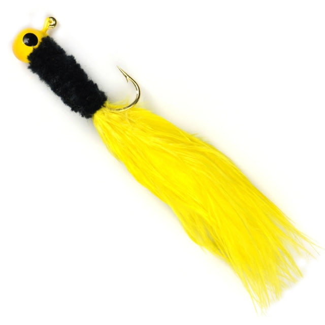 Johnson Beetle Bou Hard Bait Marabou Jig 1/16 oz 2in / 5cm Hook Size 1 10 Hooks Yellow/Black/Yellow