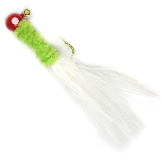 Johnson Johnson Beetle Bou Hard Bait Marabou Jig 1/32 oz 2in / 5cm Hook Size 1 10 Hooks Red/Chartreuse/White