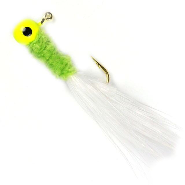 Johnson Johnson Beetle Bou Hard Bait Marabou Jig 1/8 oz 2 1/2in / 6.5cm Hook Size 1 8 Hooks Chartreuse/Chartreuse/White