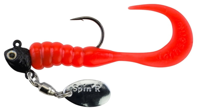Johnson Crappie Buster SpinftR Grub Hard Bait 1/16 oz 2in / 5cm Hook Size 2 Black/Fluorescent Orange