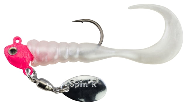 Johnson Crappie Buster SpinftR Grub Hard Bait 1/8 oz 2in / 5cm Hook Size 2 Pink/Pearl
