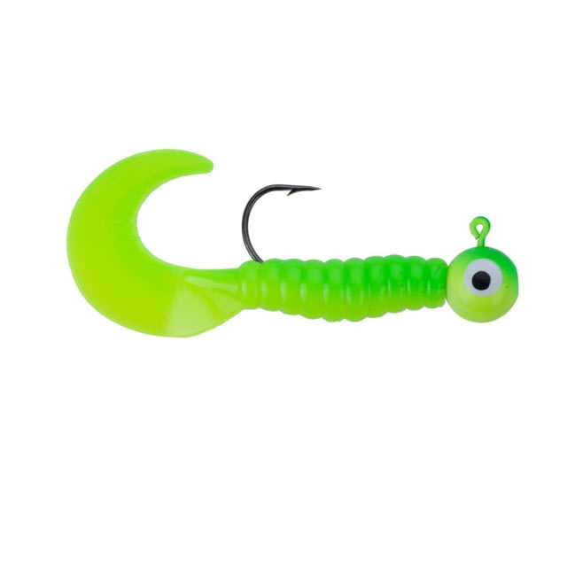 Johnson Swimming Grubs Soft Bait 1/4 oz 3in / 8cm Hook Size 2/0 5 Hooks Chartreuse-Green