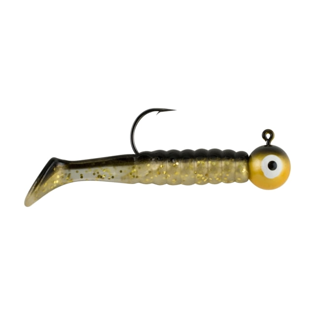 Johnson Swimming Paddletail Soft Bait 1/8 oz 2 1/8in / 5cm Hook Size 1 5 Hooks Black Gold