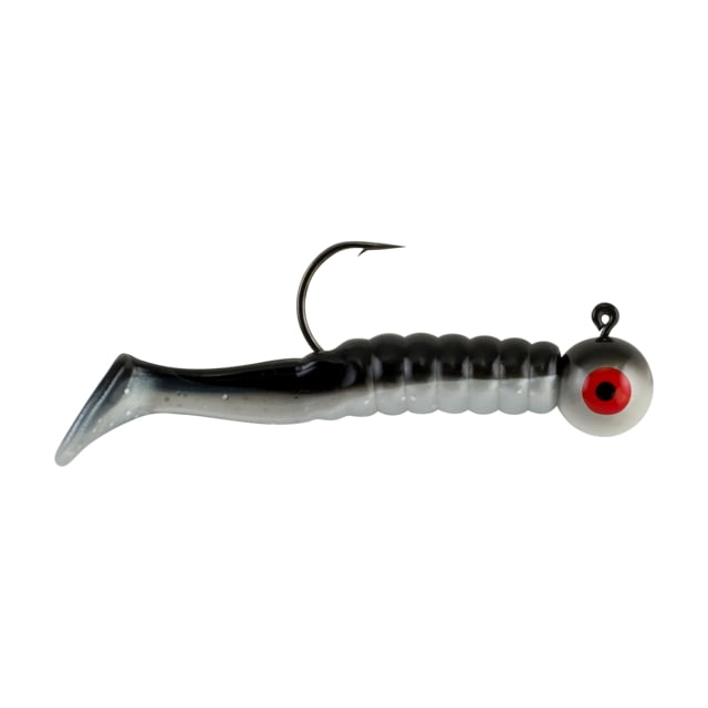 Johnson Swimming Paddletail Soft Bait 1/8 oz 2 1/8in / 5cm Hook Size 1 5 Hooks Black Shad