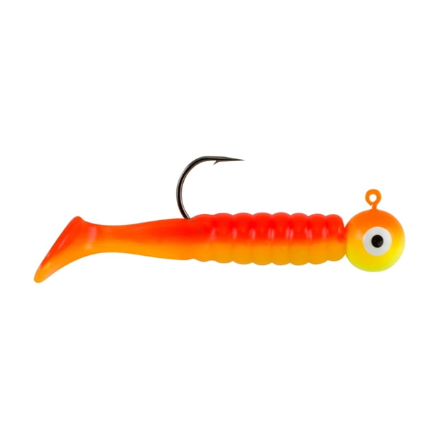Johnson Swimming Paddletail Soft Bait 1/4 oz 2 1/8in / 5cm Hook Size 2/0 5 Hooks Chartreuse-Orange