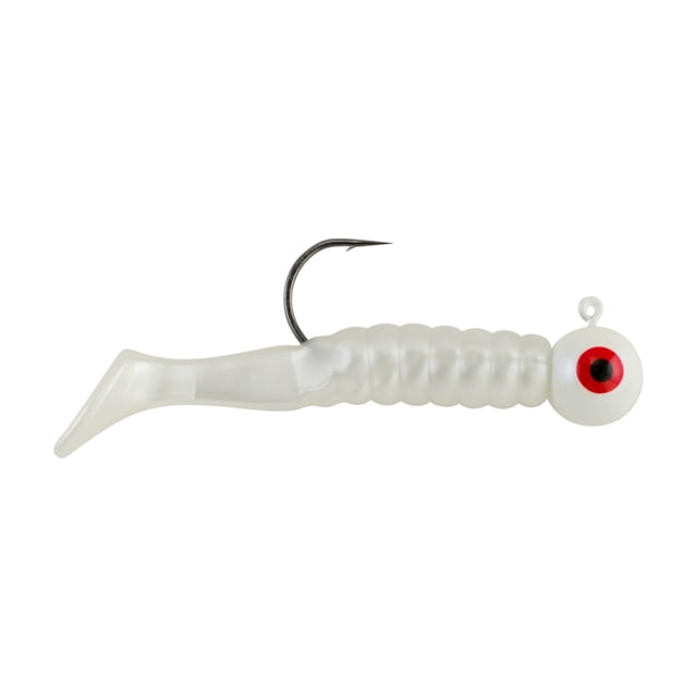 Johnson Swimming Paddletail Soft Bait 1/4 oz 2 1/8in / 5cm Hook Size 2/0 5 Hooks Pearl White