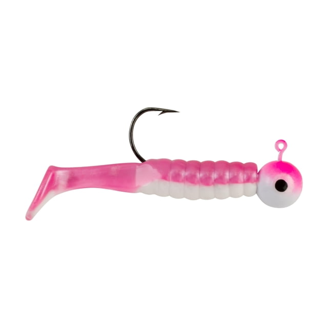 Johnson Swimming Paddletail Soft Bait 1/4 oz 2 1/8in / 5cm Hook Size 2/0 5 Hooks Pink/White