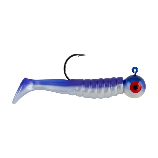 Johnson Swimming Paddletail Soft Bait 1/4 oz 2 1/8in / 5cm Hook Size 2/0 5 Hooks Purple Pearl