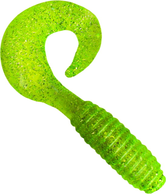 Kalin's Fishing Kalin Lunker Grub 5in Chartreuse/Silver Flake 10/Pack