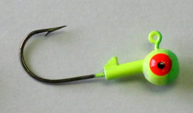 Kalin's Fishing Kalin Roundhead Jig 1/32oz Size 6 Hook Chartreuse/Green 12/Pack