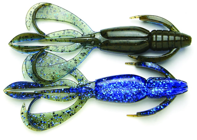 Keitech Crazy Flapper Okeechobee Craw 4.4in Twin Tail Craw/Creature 6Pk Bag/Blister Pack Squid Scent Infused