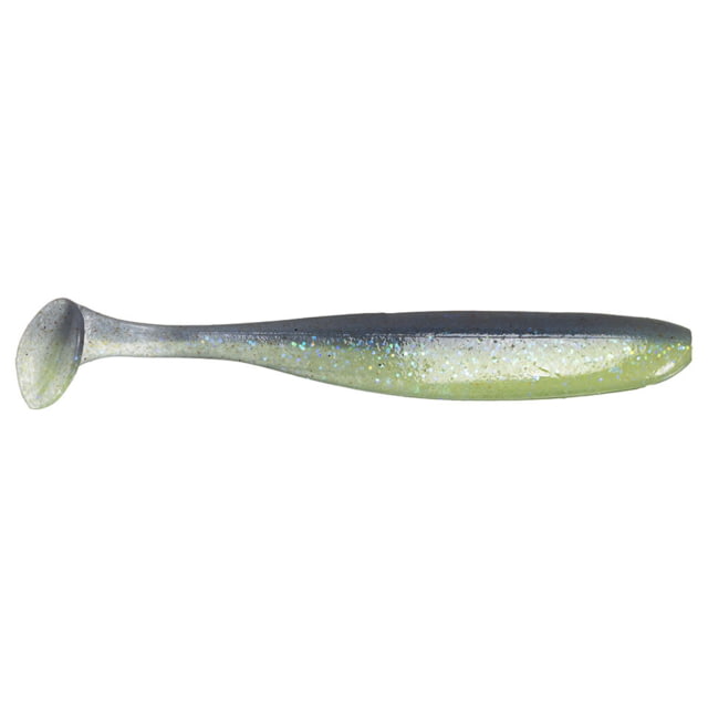 Keitech Easy Shiner Electric Blue Chartreuse 4in Shad Shaped Paddletail Swimbait 7Pk Blister Pack Squid Scent Infused