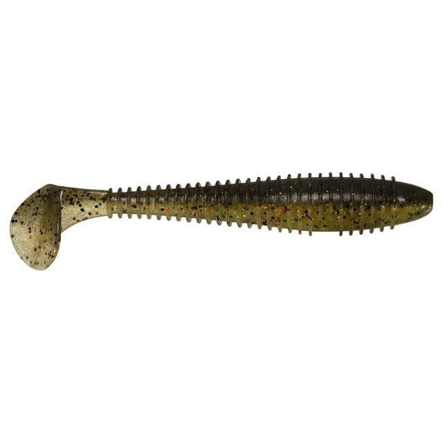Keitech Fat Swing Impact Perch 3.8in Fat Paddletail Swimbait 6Pk Blister Pack Squid Scent Infused