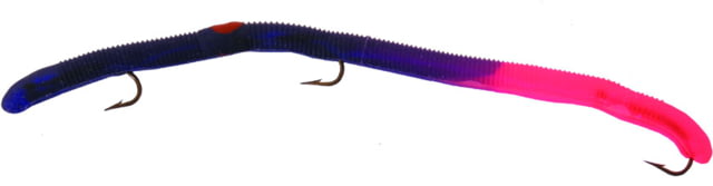 Kelly's Fire Tail Pre-Rigged Plastic Worm 5 1/2in 3 Number 6 Hooks Purple Firetail