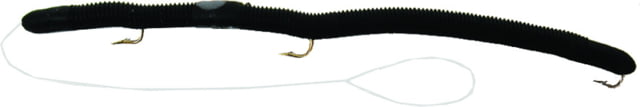 Kelly's Pier Boy Special Pre-Rigged Plastic Worm 5 1/2in 3 Number 6 Hooks Blackberry Black