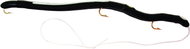 Kelly's Striper Pre-Rigged Plastic Worm 5 1/2in 3 Sz 6 Hooks Black/White