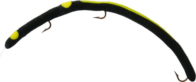 Kelly's Striper Pre-Rigged Plastic Worm 5 1/2in 3 Sz 6 Hooks Black/Yellow
