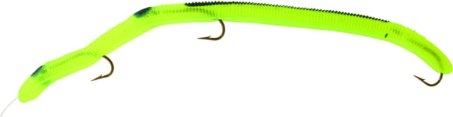 Kelly's Striper Pre-Rigged Plastic Worm 5 1/2in 3 Sz 6 Hooks Chartreuse/Black