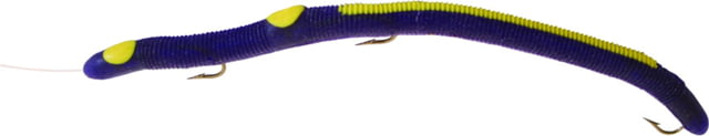 Kelly's Striper Pre-Rigged Plastic Worm 5 1/2in 3 Sz 6 Hooks Purple/Yellow