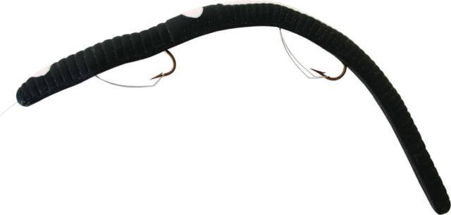 Kelly's Weedless Bass Crawler Pre-Rigged Plastic Worm 6 1/2in 2 Sz 4 Weedless Hooks Black/White