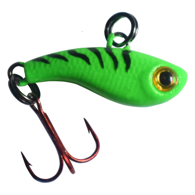 Kenders Outdoors Tungsten T-Rip Mini Vibe Bait Green Tiger Glow 3/4in