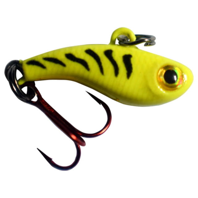 Kenders Outdoors Tungsten T-Rip Mini Vibe Bait Chartreuse Tiger Glow 1/2in