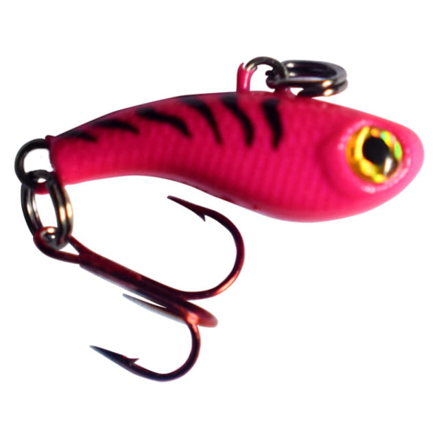 Kenders Outdoors Tungsten T-Rip Mini Vibe Bait Pink Tiger Glow 1/2in