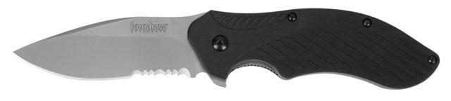 Kershaw Clash Assisted Folding Knife 3.1in 8Cr13MoV Serrated Drop Point Blade Glass-Filled Nylon Handle Box