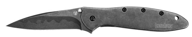 Kershaw Leek Assisted Folding Knife 3in 14C28N Drop Point Composite Blackwashed Blade 411 Stainless Steel Handle