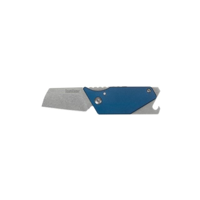 Kershaw Pub Blue Sinkevich Carabiner Folding Knife 1.6in 8Cr13MoV Wharncliffe Blade Aluminum Front/Stainless Steel Back Handle