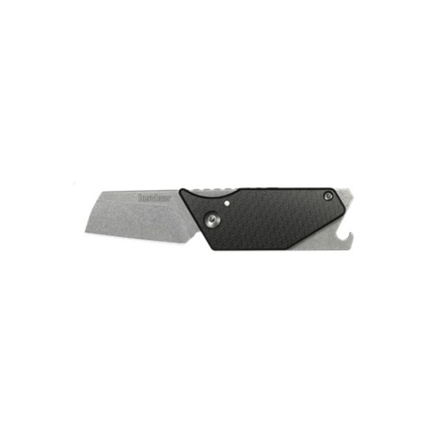 Kershaw Pub Carbon Fiber Sinkevich Carabiner Folding Knife 1.6in 8Cr13MoV Wharncliffe Blade Carbon Fiber Front/Stainless Steel Back Handle